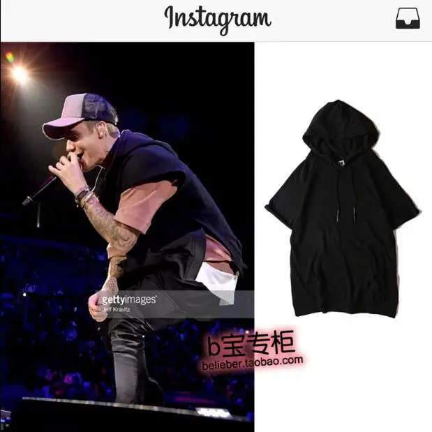 2022 New Men's Clothing Clothes Star Justin Bieber Summer Fall Shoulder Short Sleeve Hoodie Coat Plus Size Singer Costumes