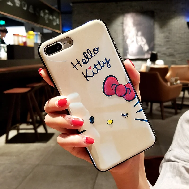Чехол для iPhone 8 plus с милым рисунком котенка мягкий чехол X 6 S 6splus 7 + ремешок |