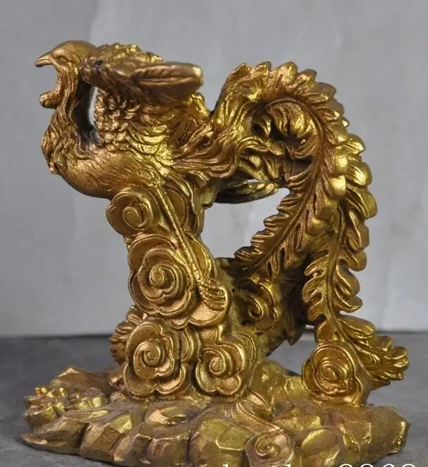 4 &quotКитайский латунный по феншуй мифические звери птица Феникс счастливый