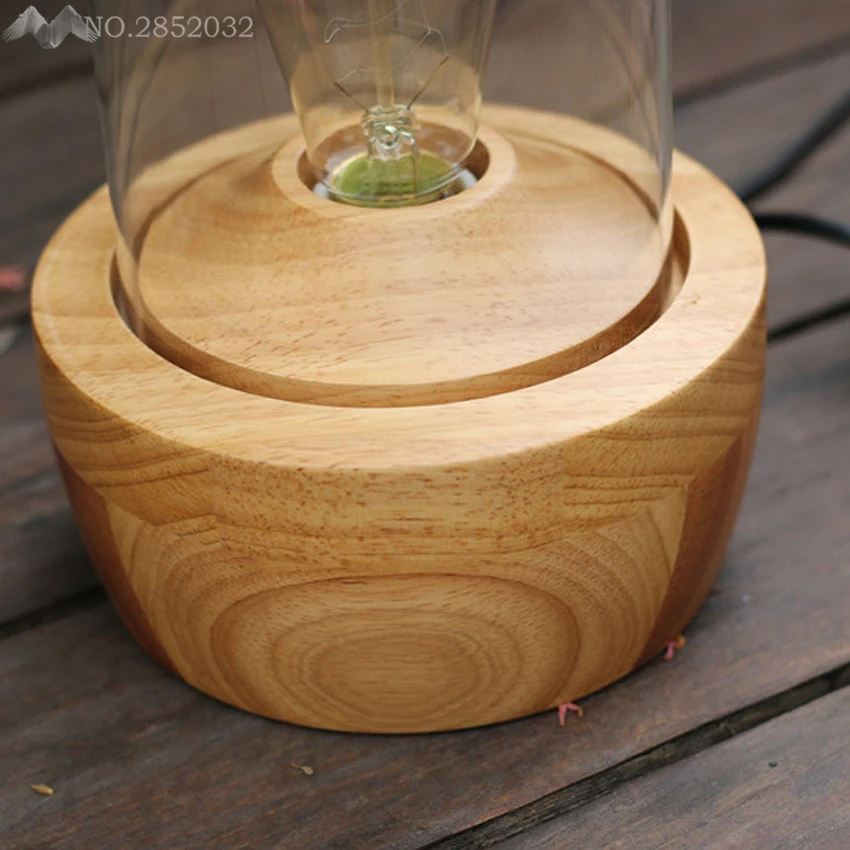 Лофт современная настольная лампа E27 держатель лампы Эдисона деревянный Базовый