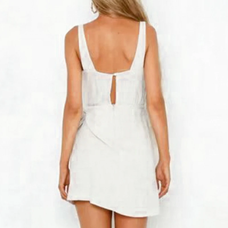 Элегантное Белое 2019 Новое хлопковое короткое сексуальное летнее платье для