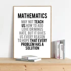 Математика может не научить нас, как добавить любовь, цитаты, принты, математический постер, Картина на холсте, картина, домашний декор, подарки Учителю математики