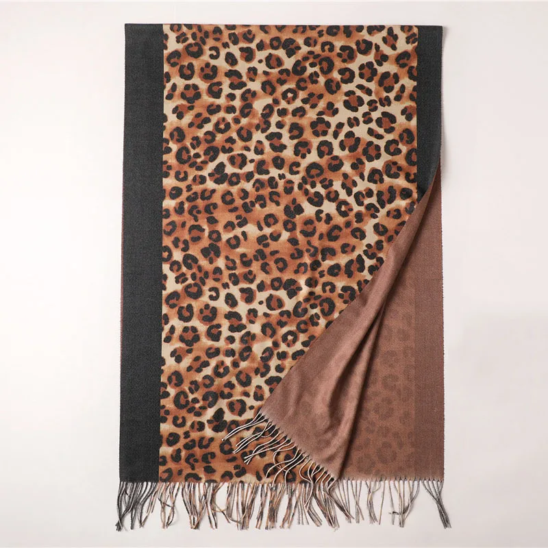 RUNMEIFA Модные женские мягкие имитация кашемировые шали зимние теплые леопардовые