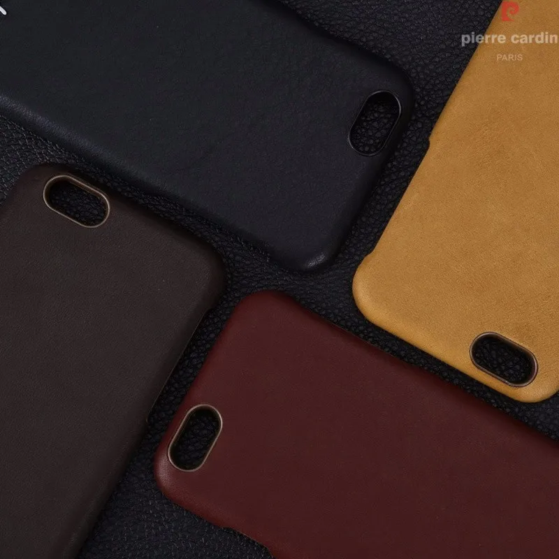 Чехол для телефона Pierre Cardin из натуральной кожи для iPhone 6 6s Plus 5,5 Роскошный металлический чехол с логотипом для iPhone 6 6s 4,7