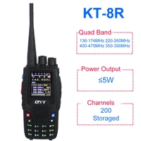 qyt kt 8r quad band handheld radio 136 174mhz 220 260mhz 400 480mhz 350 390mhz kt8r 5w uv two way radio color display