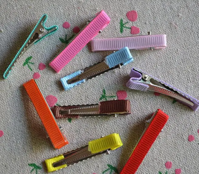 1 пара 4 см DIY аксессуары для волос покрытый лентой зажимы аллигатора мини