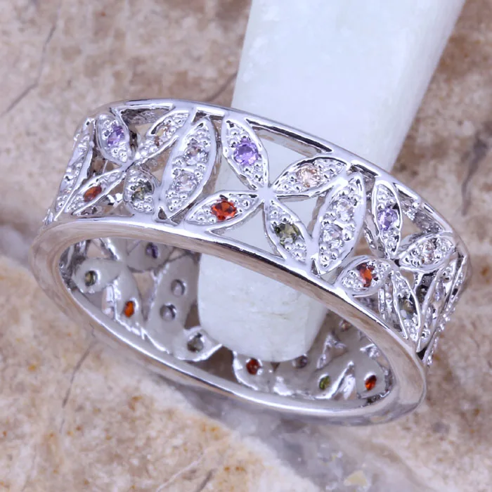 Волшебное многоцветное Ювелирное кольцо с покрытием Красный гранатовый