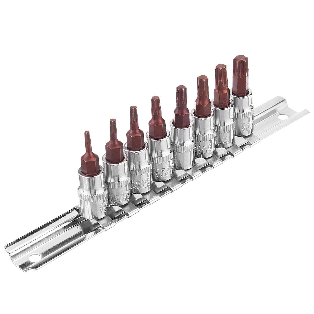 8 шт./компл. Torx Бит Набор розеток 1/" 3/8" привод на рельсе ручные инструменты шестигранные розетки для трещотки ключ T8-T40 Метрическая Torx Бит Набор розеток