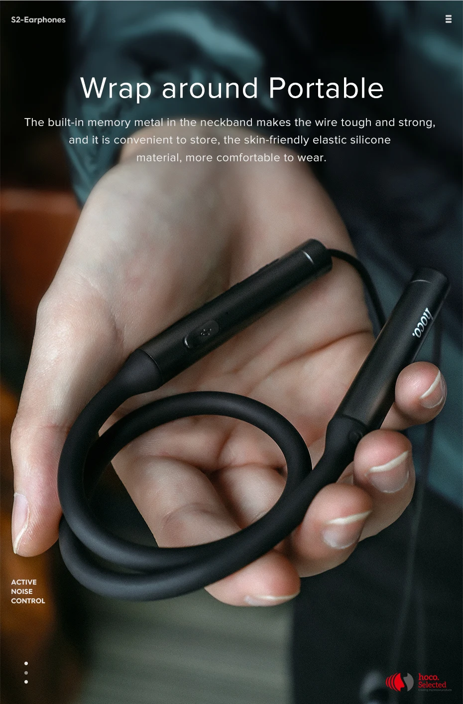 Hoco S2 спортивные Bluetooth наушники с активным шумоподавлением беспроводные
