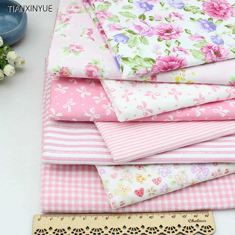 Young girl marca dragon cotton fabric pink flower fabric DIY patchwork Sewing crafts 8 pcs Tilda Doll Cloth 40*50cm