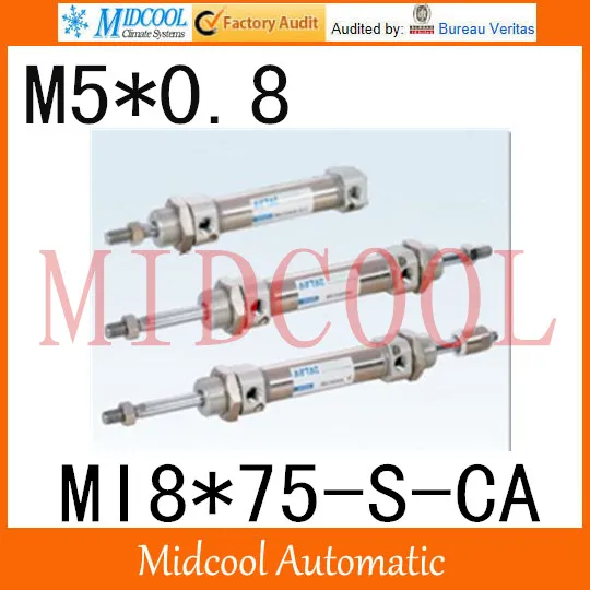 

MI Series ISO6432 Stainless Steel Mini Cylinder MI8*75-S-CA bore 8mm port M5*0.8