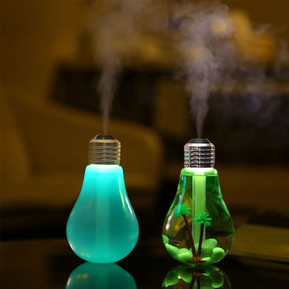 

MEXI 400ml Bulb Air Humidifier Kit Micro-landscape with LED Night Light Aroma Oil Diffuser 30ml/h Spray