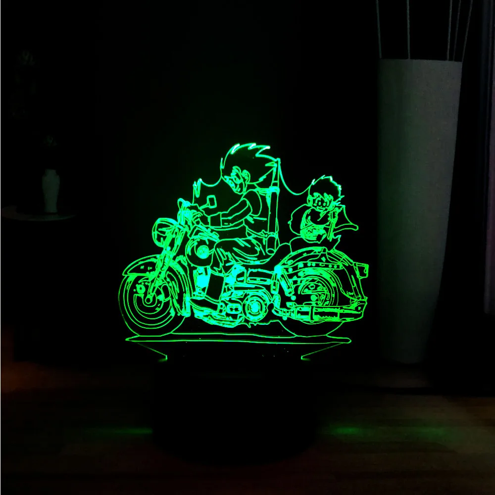 3D лампа иллюзия для мотоцикла Wukong Brother RGB 7 цветов акриловый светодиодный Ночной