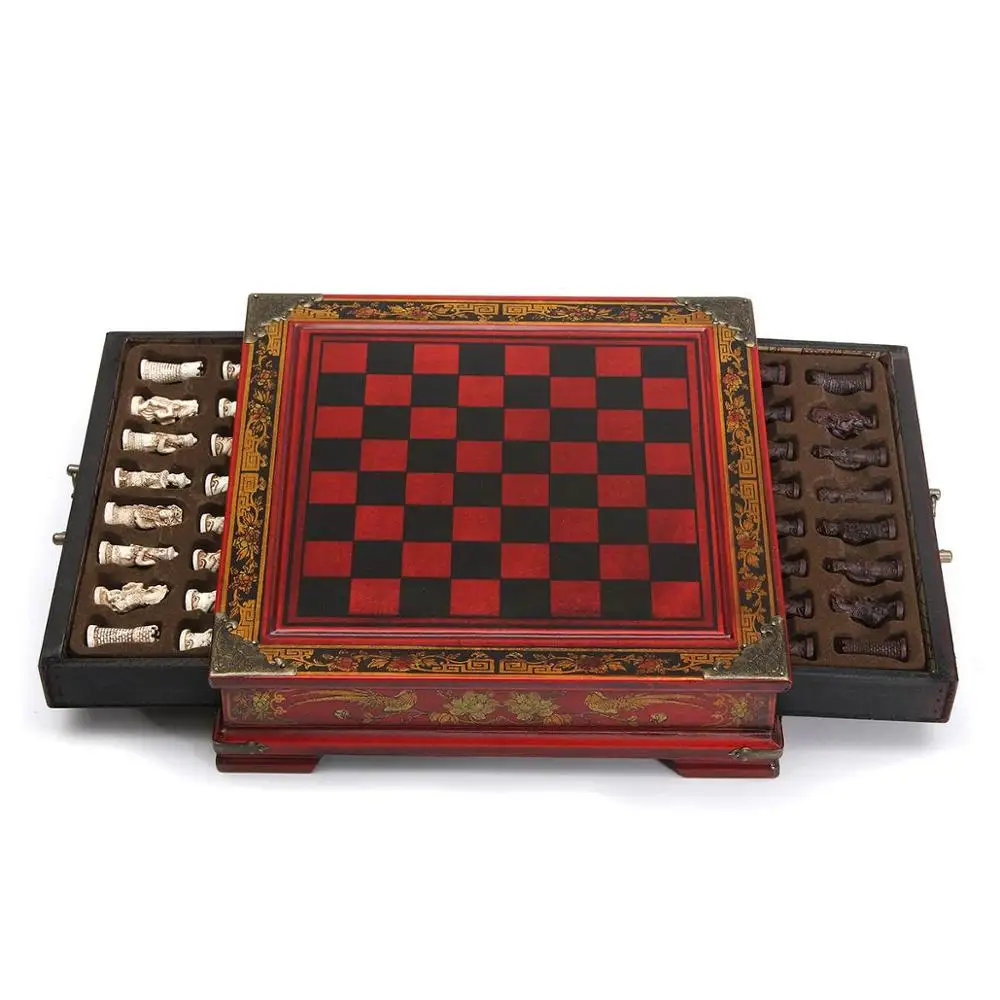 Деревянные настольные шахматы китайские шахматные игры из смолы Chessman подарки
