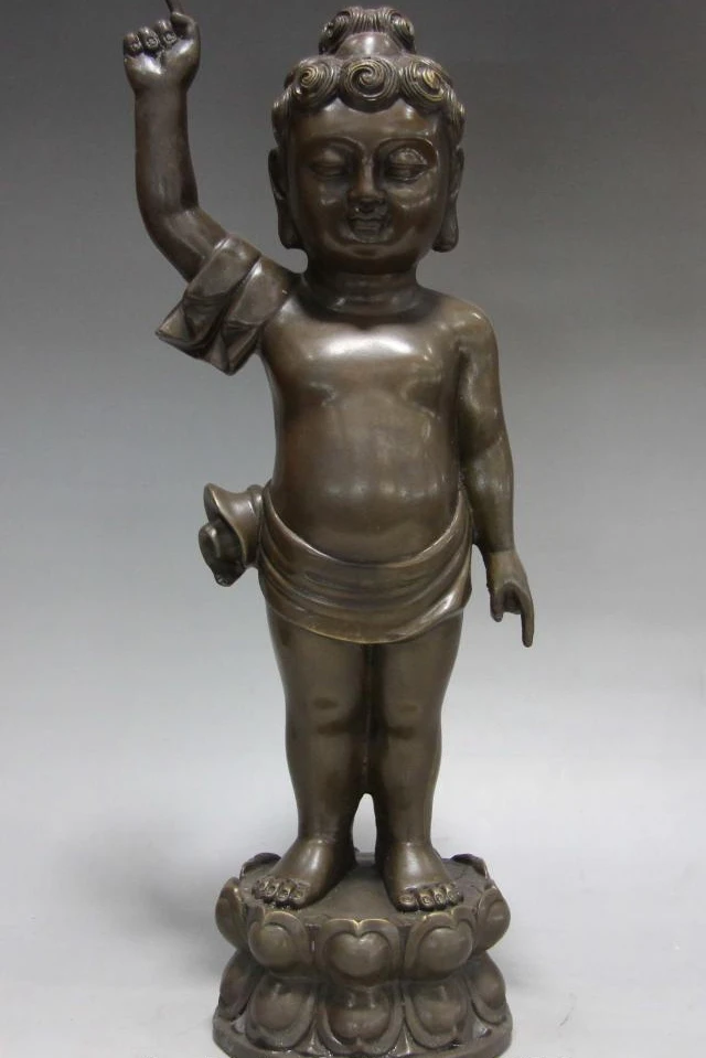 

Chinese Tibet Buddhism Temple Bronze Copper Buddhist Boy Sakyamuni Buddha Statue