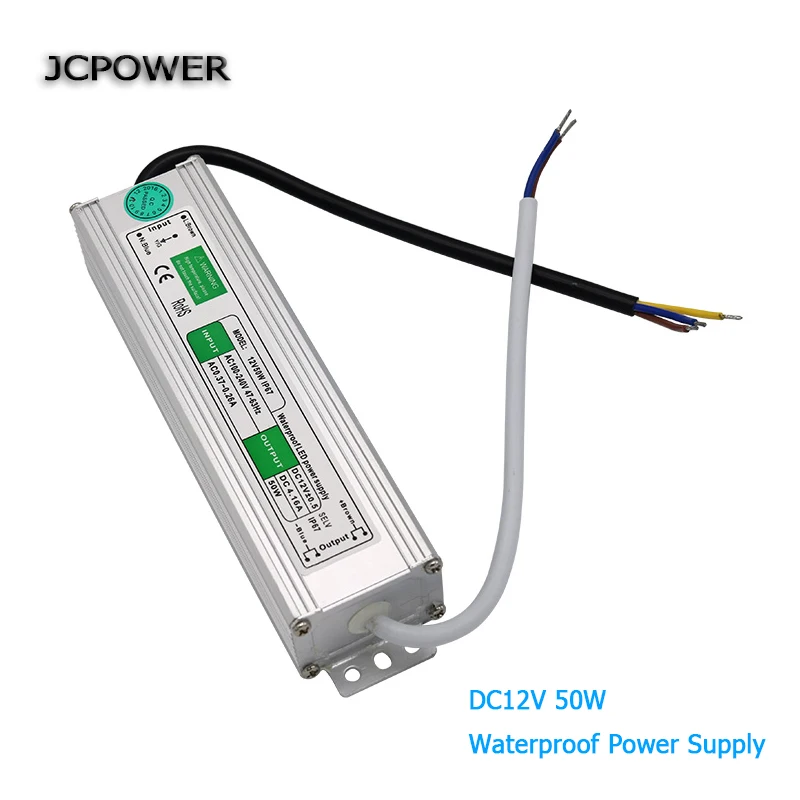 AC110V 260V к DC12V/24V 10W 20W 30W 50W 80W 100W IP67 Водонепроницаемый светодиодный трансформатор