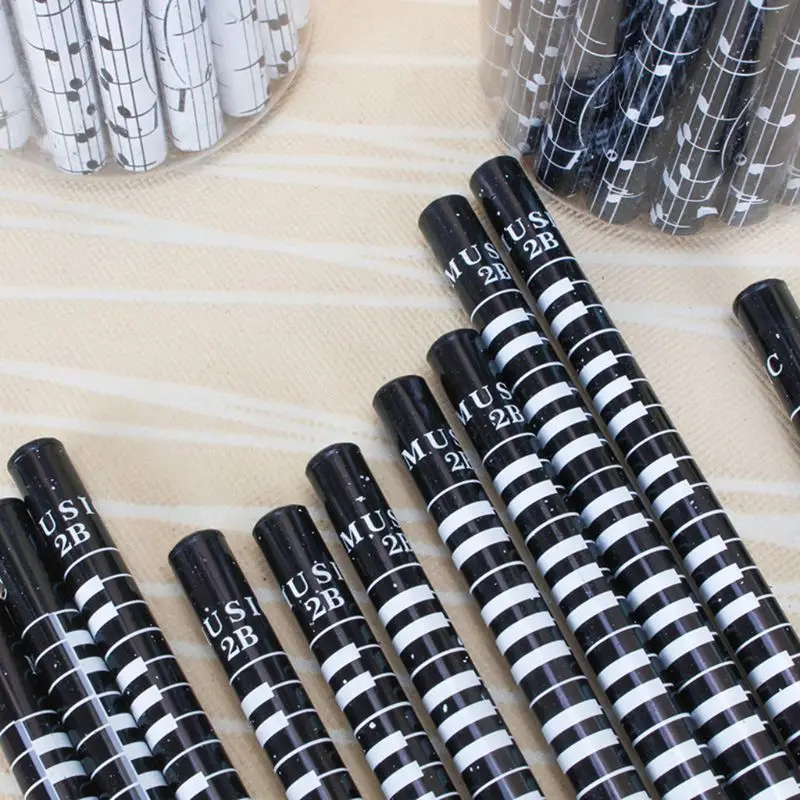 36pcs Musical Note Pencil 2B Standard Round Pencils Piano Notes Writing Drawing Tool Stationery School Student Gift