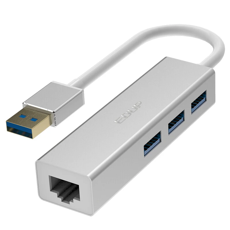 EDUP USB адаптер Gigabit Ethernet 10/100/1000 Мбит/с usb-хаб 3,0 Lan проводной сетевой карты Rj45 Порты и разъёмы USB разветвитель Win/Mac для компьютера