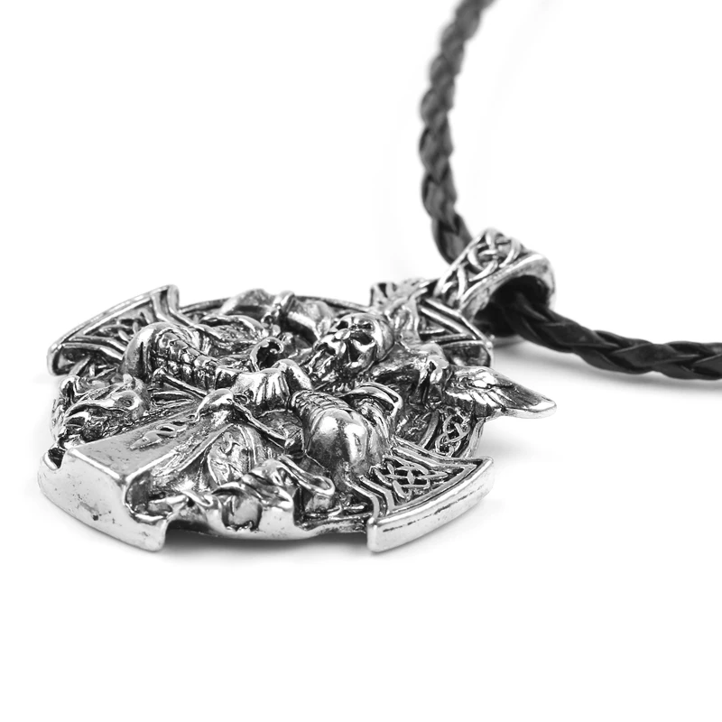Крутой череп викинга mjolnir Кулон Голова козы Череп Шарм мужское ожерелье Valknot