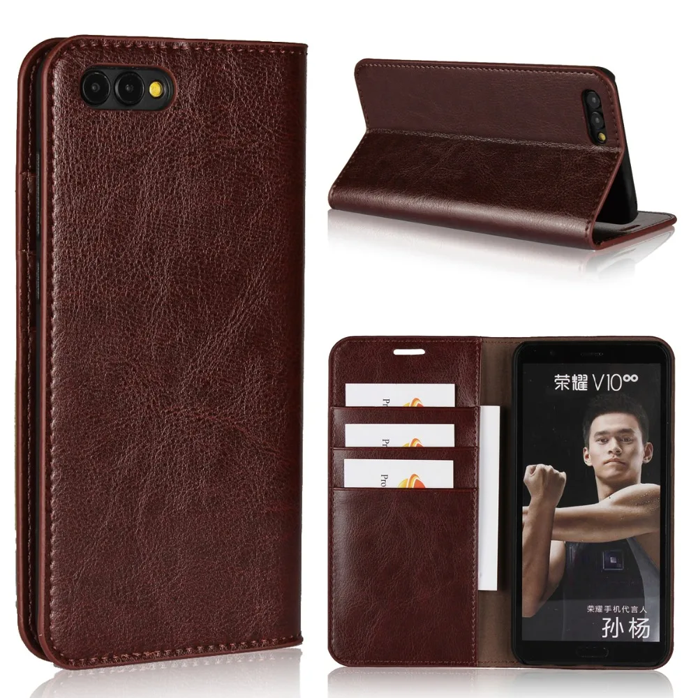 Роскошный чехол кошелек из натуральной кожи с откидной крышкой для Huawei Honor