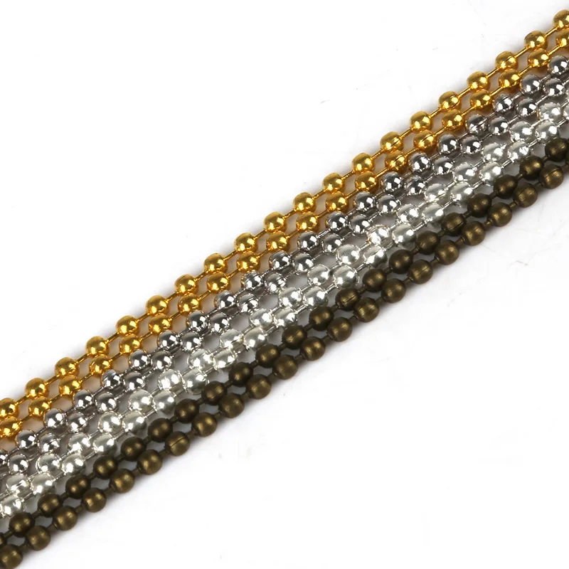 5pcs/lot Length 60cm Iron Made Ball Beads Chain 2.4mm Necklace Connector for Bracelet Jewelry Findings | Украшения и аксессуары
