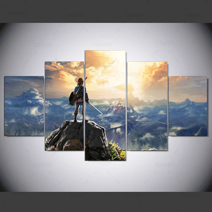 Ysdafen HD с 5 шт./компл. Легенда о Zelda стены Книги по искусству Картины Печать на холсте