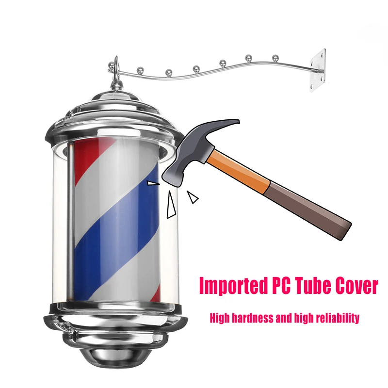 Вращающаяся Светодиодная лампа для парикмахерской в металлическую полоску |