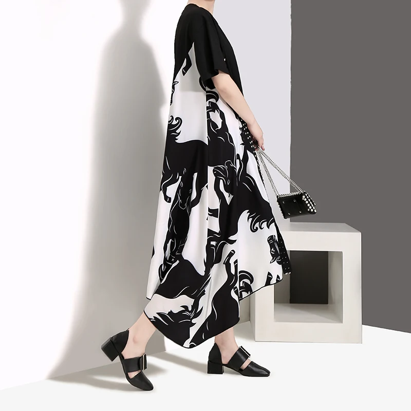 Женское длинное платье составного кроя черное вечернее большого размера с