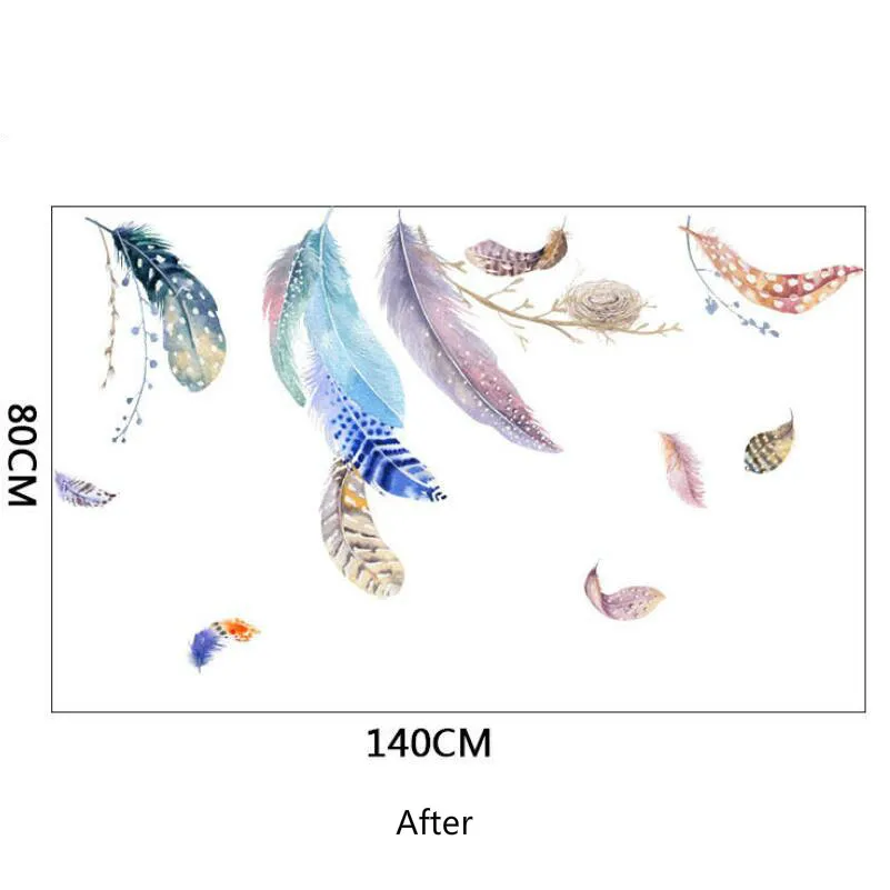 2 шт фоновые настенные украшения картины в европейском стиле плавающие перья