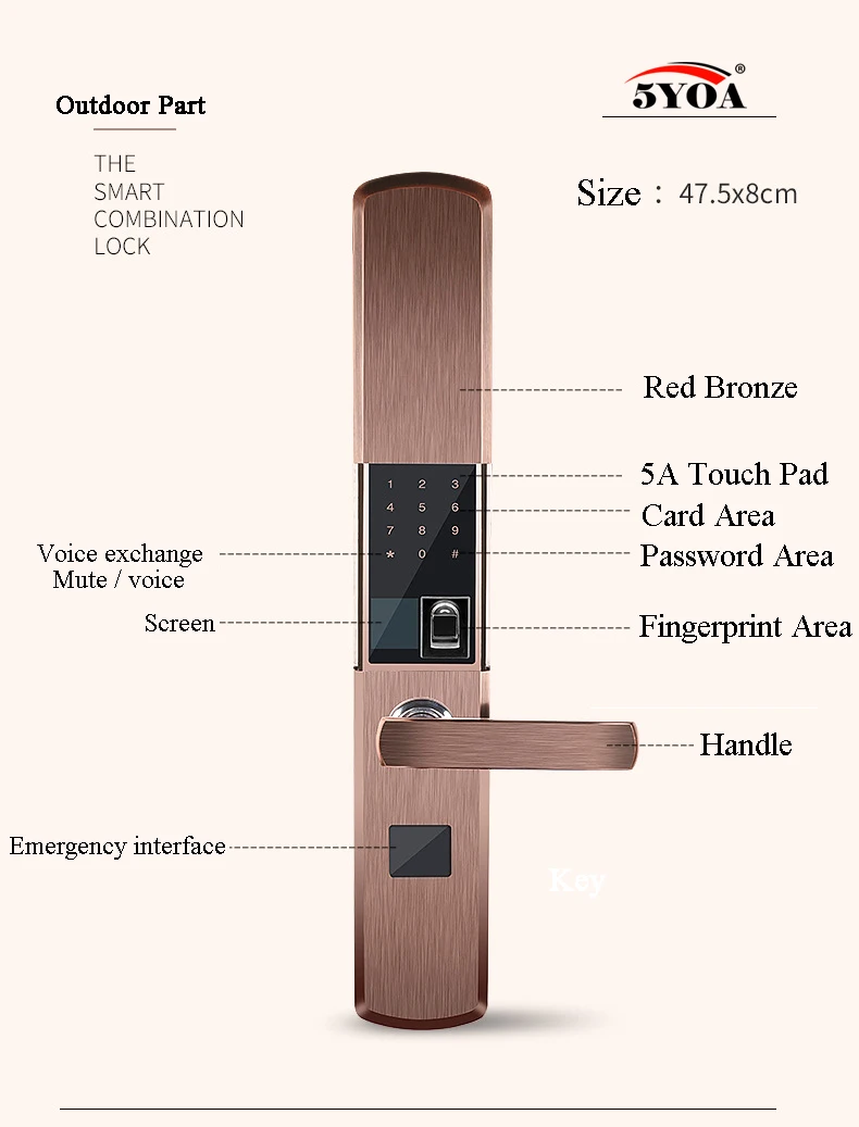 Блокировка по отпечатку пальца для дома Противоугонный дверной замок