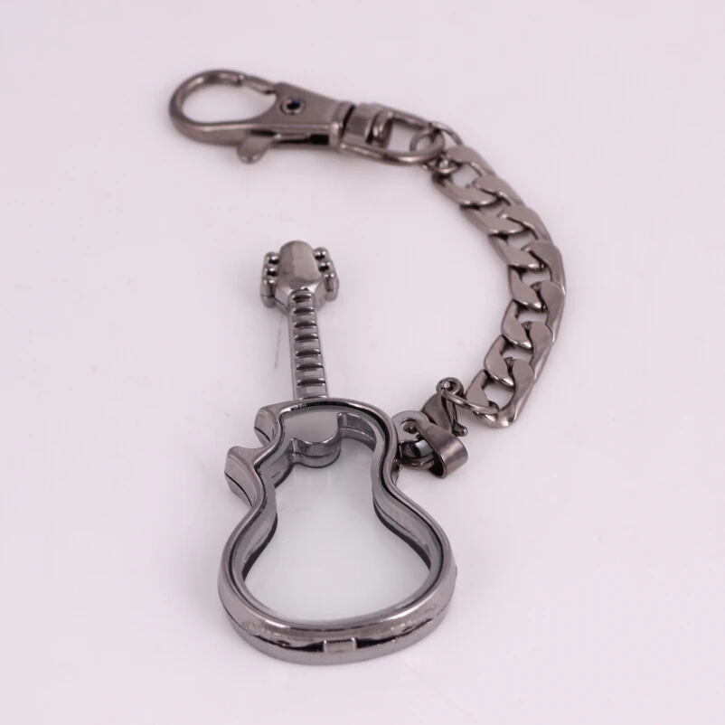 

10pcs/lot New Mix Color Key Chains Violin Floating Lockets DIY Fiddle Photo Locket Pendant Wholesale KC07#