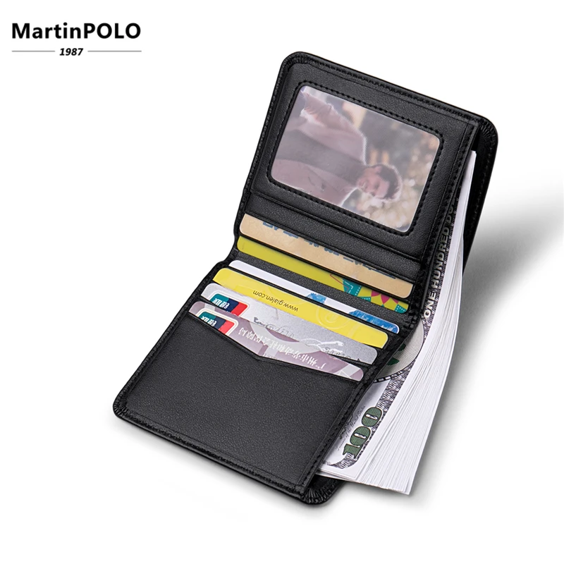 MartinPOLO 2019 модная брендовая мужская кошельки натуральная кожа тонкие двойные