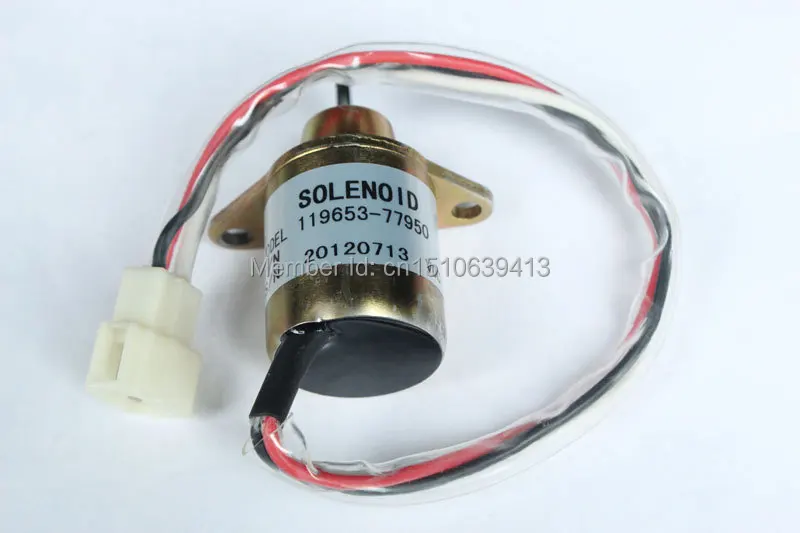 Запорный соленоид для двигателя YANMAR 1503ES-12S5SUC5S 12В 119653-77950 119285-77950 119653-66500 |
