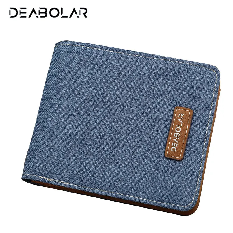 Мужской холщовый кошелек тонкий из искусственной кожи держатель для карт в