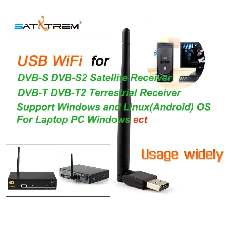 Satxtrem wifi mt7601 донгл антенна wifi usb адаптер Wi fi антена usb Wi-fi dvb s2 dvb t2 спутниковый ресивер wifi DVB-T2