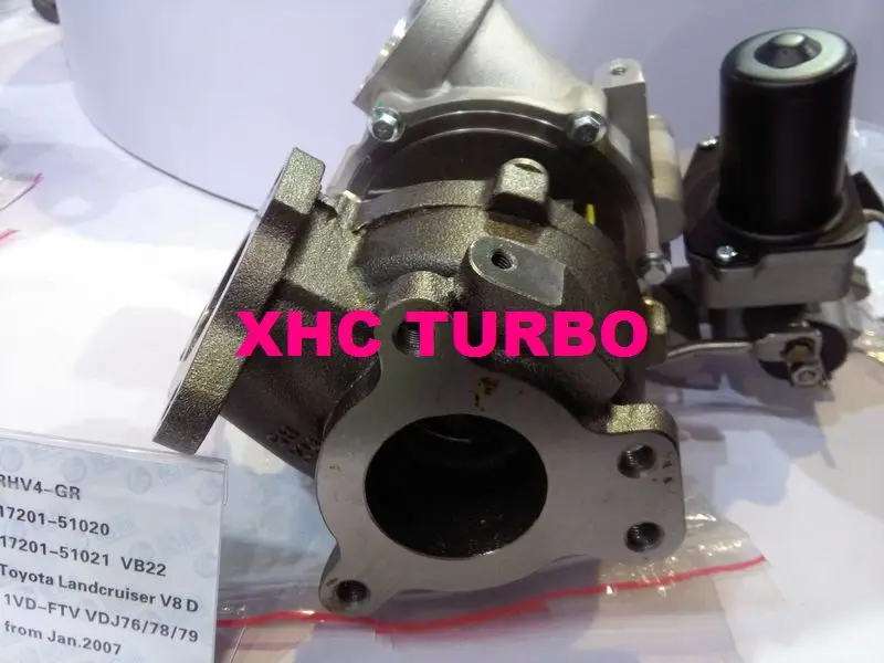 Новый турбокомпрессор RHV4 VB22 VB36 17208 51020 51021 для TOYOTA Landcruiser V8D 1VD FTV VDJ76/78/79 4.5L 195KW 2007
