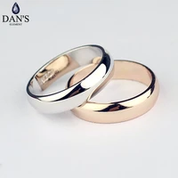 dans element brand real round simple couple copper gold color fashion wedding rings for women healthy top quality fi rg90696