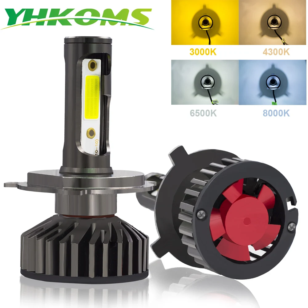 Автомобильные фары YHKOMS Canbus светодиодные LED H4 H7 3000K 4300K 6500K 8000K лампы H11 H8 H1 H3 9005 9006 880