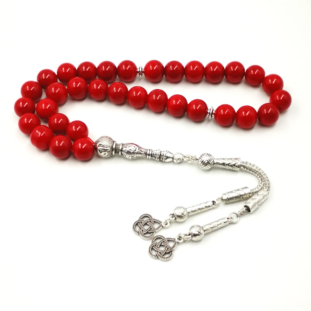 Женские красные четки для молитвы tasbih из Красного камня ювелирные украшения