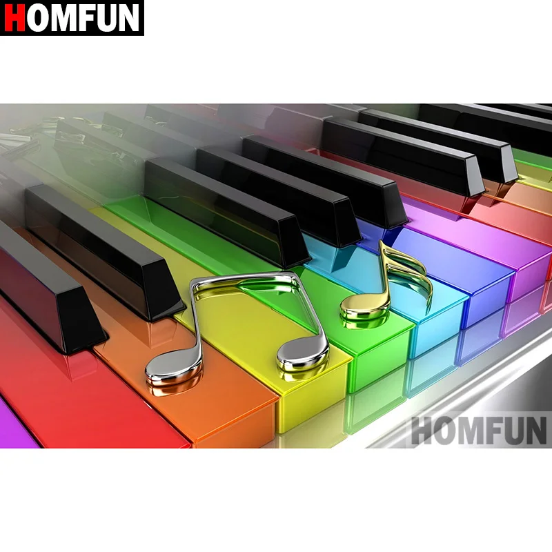 Алмазная 5d картина HOMFUN цветное пианино вышивка крестиком с полными