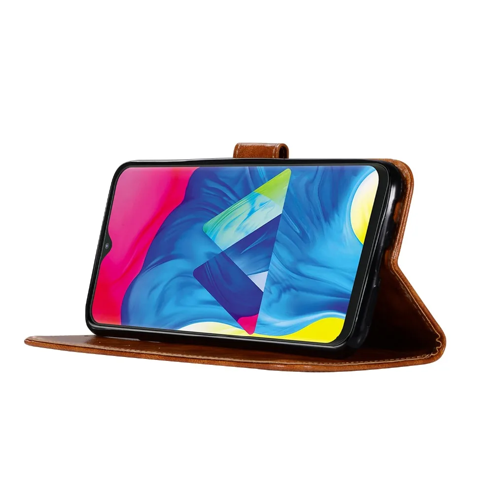 Роскошный Ретро Чехол из искусственной кожи для Samsung Galaxy M20 M10 чехол-кошелек с