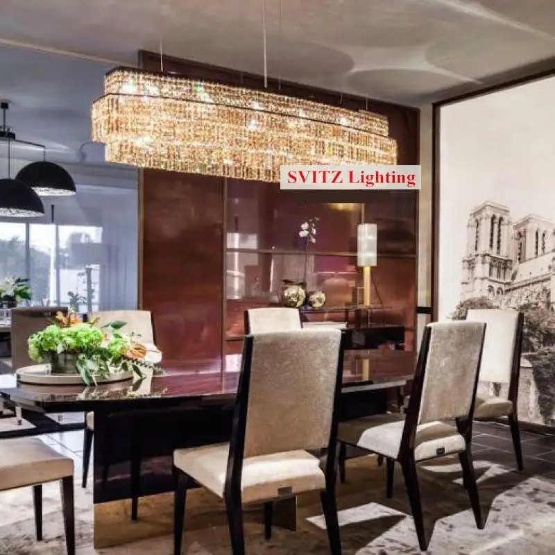 Большая овальная Хрустальная светодиодная люстра декоративный светильник для