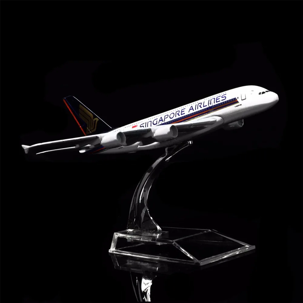 1: 400 16 см Singapore Airlines A380 металлическая модель самолета украшение офиса игрушка идея
