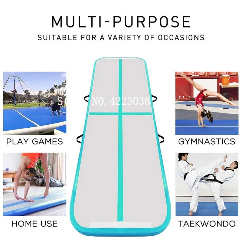 Free Shipping Pump 2m Mintgreen Inflatable Air Track Gymnastics Tumbling Mat Gym AirTrack For Sale | Игрушки и хобби