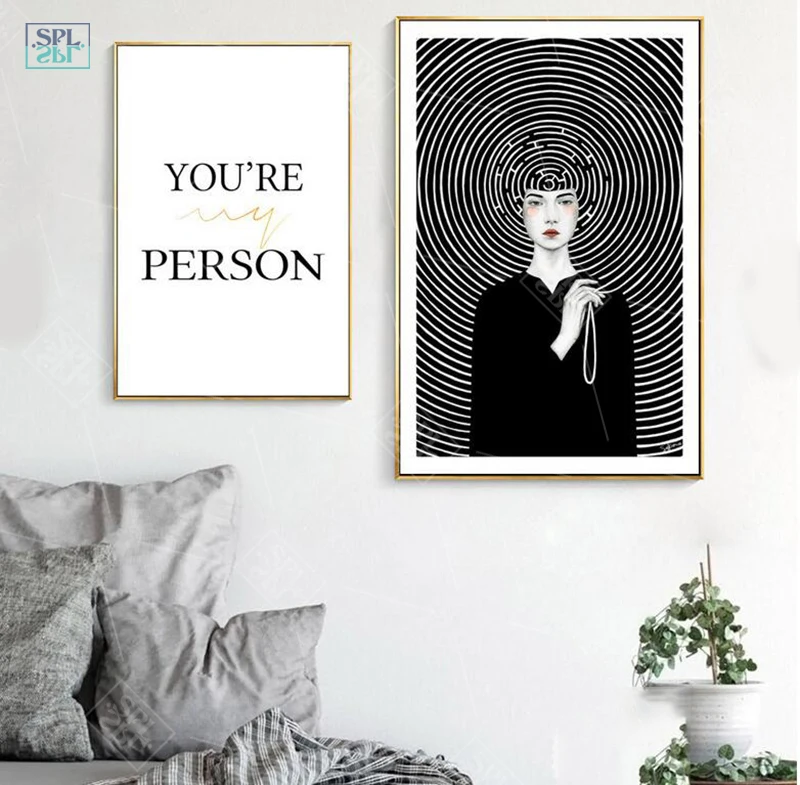 SPLSPL You're My Person! Новый дизайн украшение картина черно-белый холст Художественная