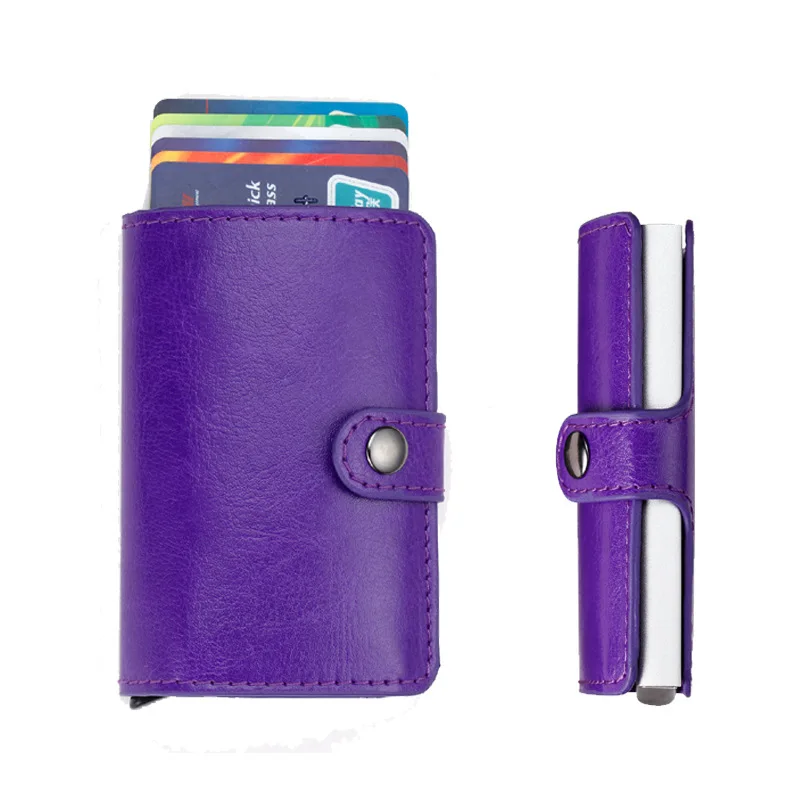 Многофункциональный PU Кошелек двойного сложения автоматические всплывающие