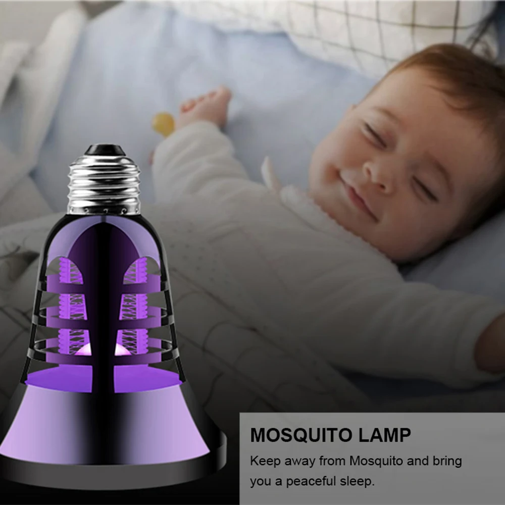 LED Mosquito Killer Lamp Lighting Killing Mosquitoes Dual-Use Household Bug Zapper Electronic Insect Bulb 110V E27 |