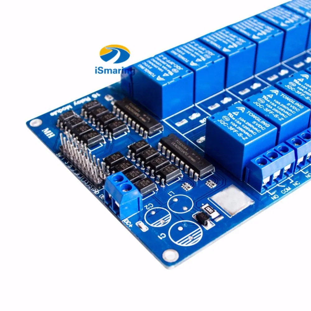Официальный iSmaring 5 В/12 В 16-канальный релейный модуль щит для Arduino ARM PIC AVR DSP