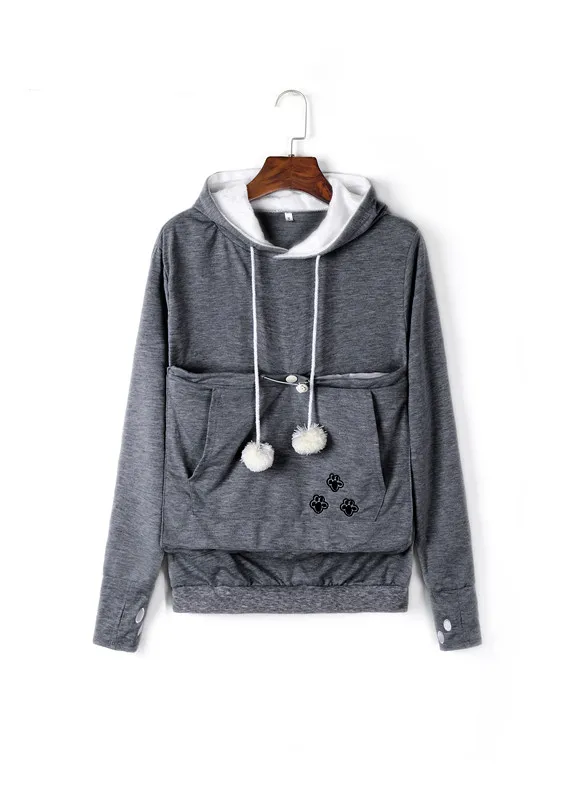 Пуловеры-кенгуру Mewgaroo толстовка для влюбленных кошек толстовки с капюшоном