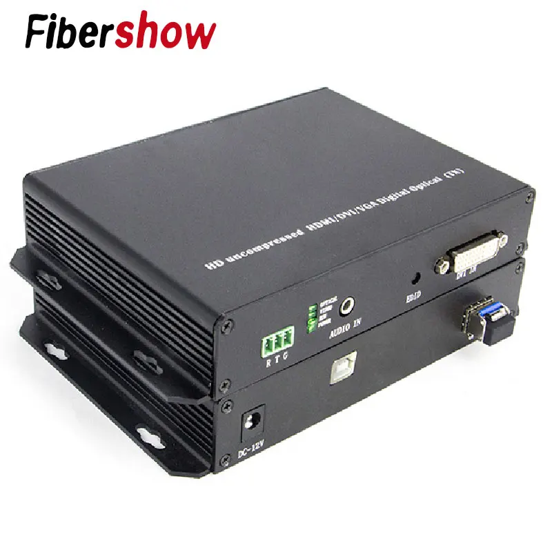 

DVI to fiber optical transmitter and receiver USB mouse and keyboard Extender Single Mode 1080P KVM non-compressed